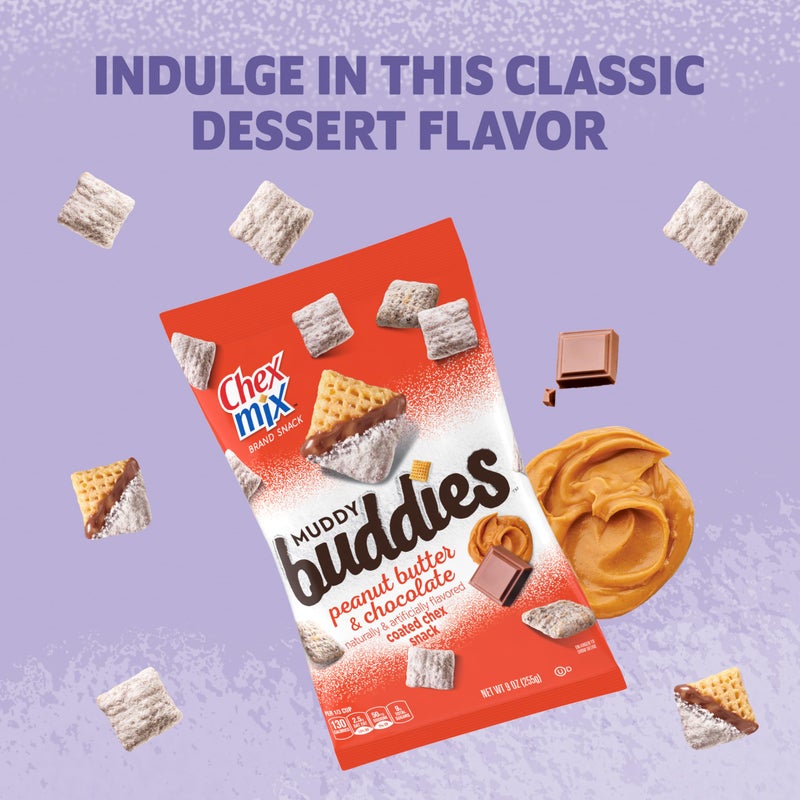 Chex Mix Muddy Buddies Peanut Butter and Chocolate Snack Mix, Snacks, 9 oz - Image 2