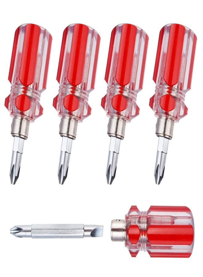 Wolfride 5pcs Stubby Phillips Flat Head Screwdriver Magnetic Mini Screwdriver Set Small Pocket Screwdrivers - Image 1