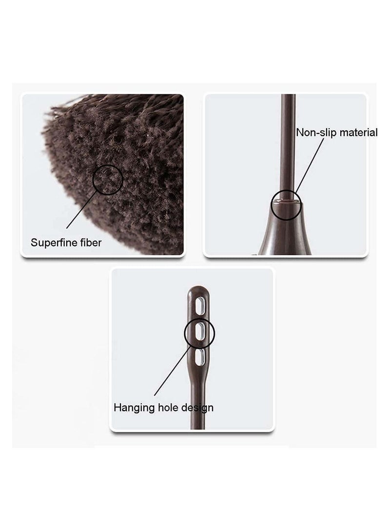 سيوسي قطعتان من فرشاة لوحة المفاتيح بمقبض طويل منفضة الريش المحمولة لتنظيف الغبار ومزيل الأتربة لأجهزة الكمبيوتر المحمول والمكتبية الذكية والناعمة - Image 3