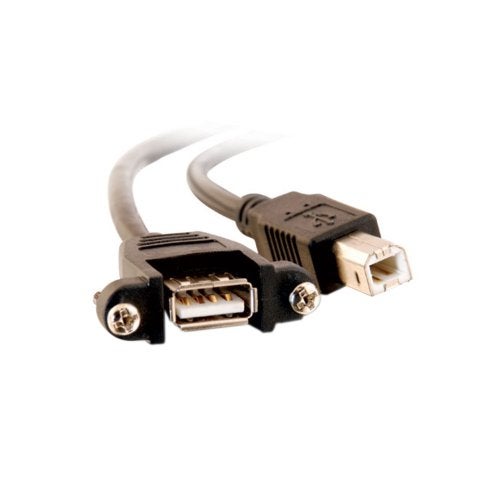 C2G كابل USB A إلى B من C2G Legrand، كابل USB أنثوي إلى ذكري، كابل USB 2.0، كابل نقل بيانات بطول 2 قدم، كابل USB أسود، 1 قطعة، C2G 28068 - Image 2