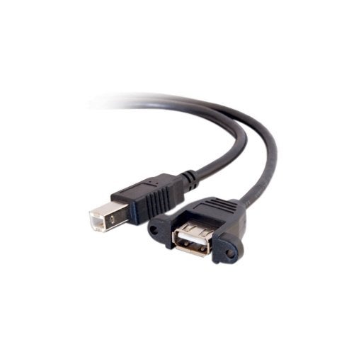 C2G كابل USB A إلى B من C2G Legrand، كابل USB أنثوي إلى ذكري، كابل USB 2.0، كابل نقل بيانات بطول 2 قدم، كابل USB أسود، 1 قطعة، C2G 28068 - Image 3