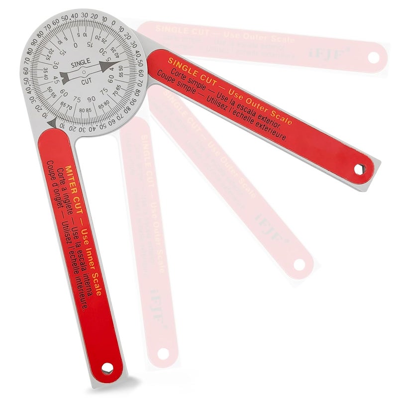 GREATUS Miter Saw Protractor Replacement for #505P-7 Angle Finder Featuring Precision Laser-Inside & Outside Miter Angle Finder Protractor for All Building Trades, Plumbers, Carpenters Plastic （Red） - Image 1