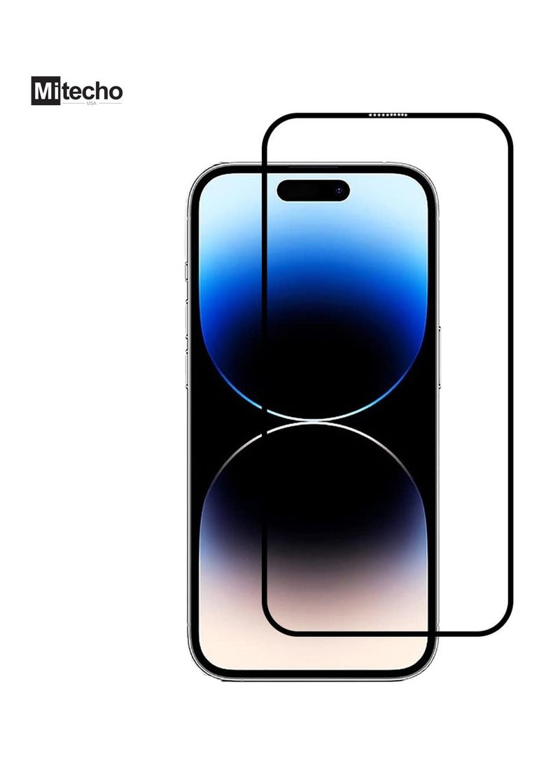 Mi techo - Mi techo Apple iPhone 15 Full Coverage Clear Tempered Glass Screen Protector - Image 1