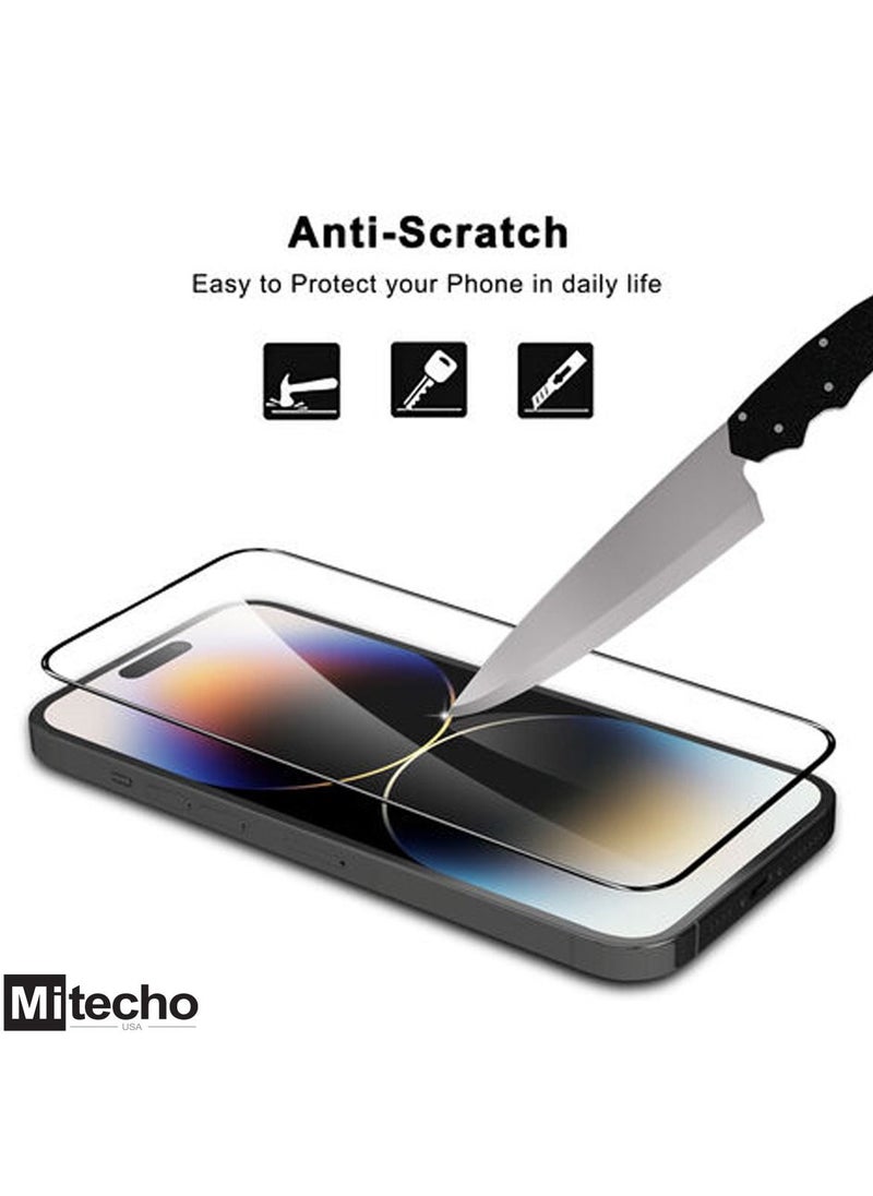 Mi techo - Mi techo Apple iPhone 15 Full Coverage Clear Tempered Glass Screen Protector - Image 1