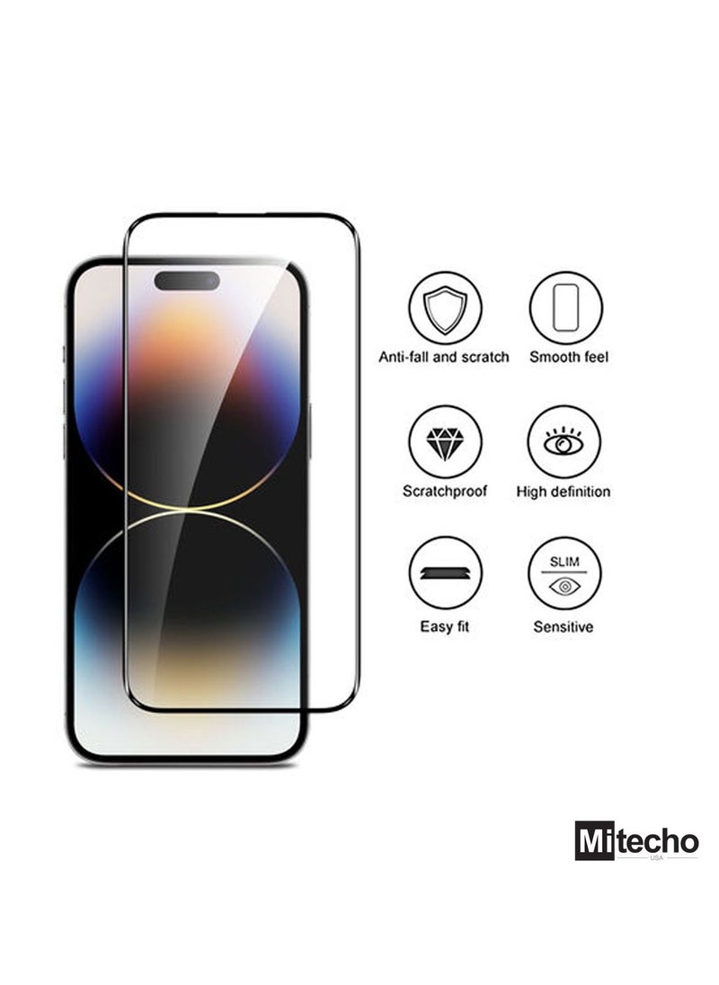 Mi techo - Mi techo Apple iPhone 15 Full Coverage Clear Tempered Glass Screen Protector - Image 1
