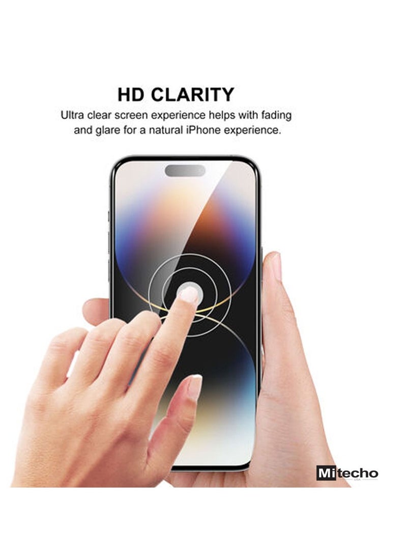Mi techo - Mi techo Apple iPhone 15 Full Coverage Clear Tempered Glass Screen Protector - Image 1