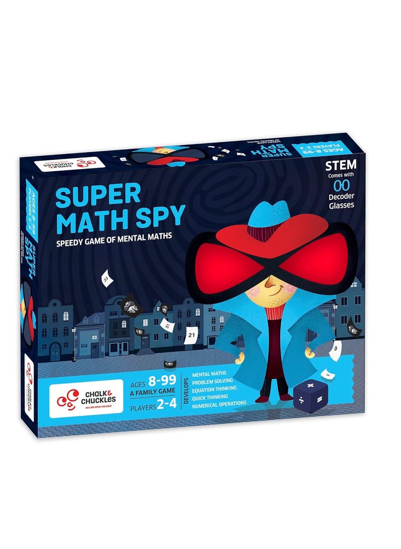 CHALK AND CHUCKLES - Chalk and Chuckles Super Math Spy Board Game for Kids Age 8-12, Educational Brain Games for Kids 10+ Years, Gift for Boys, Girls 9, 10, 11 Years, STEM Toys for Kids - Image 1