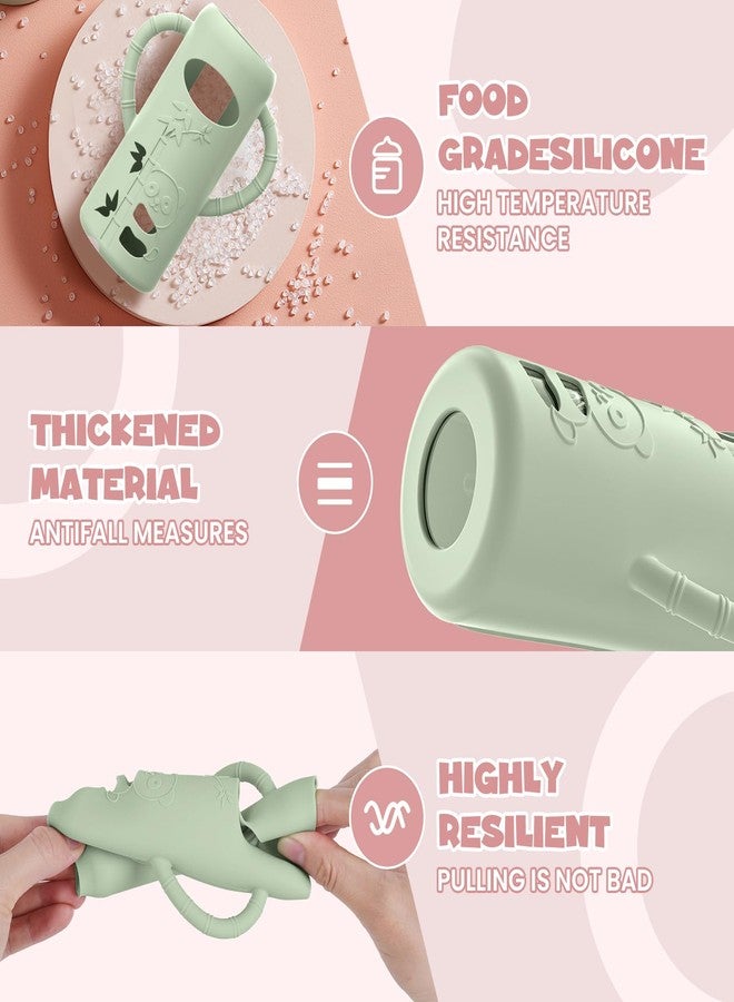 dlozrak 3 PCS Dr Brown Glass Bottles Silicone Sleeves, Compatible with Dr Browns Glass Bottles 8 oz, Anti-Drop Dr Brown Baby Bottles Sleeves with Handles, Heat-Insulating and Easy to Clean - Image 5