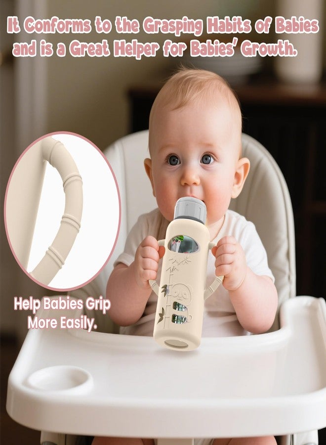 dlozrak 3 PCS Dr Brown Glass Bottles Silicone Sleeves, Compatible with Dr Browns Glass Bottles 8 oz, Anti-Drop Dr Brown Baby Bottles Sleeves with Handles, Heat-Insulating and Easy to Clean - Image 3