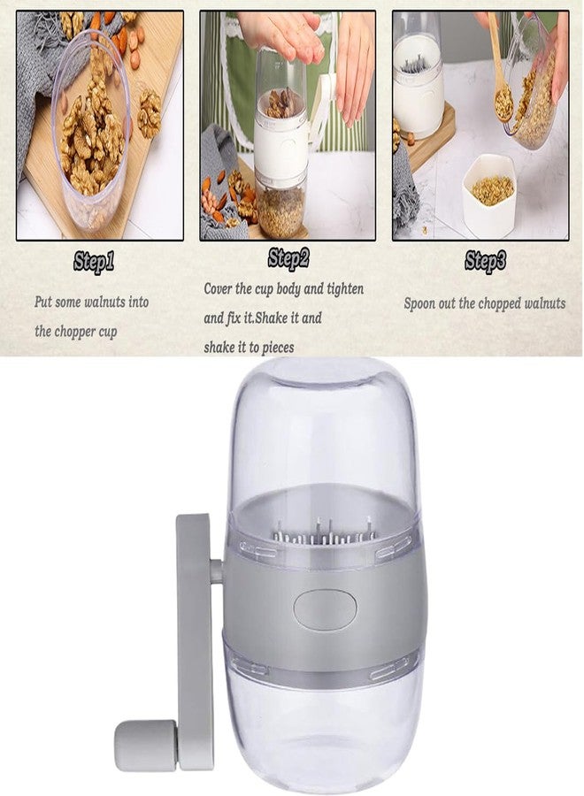 MJFUNTXY Nut Chopper,Manual Nut Grinder with Hand Crank,Hand Held Food Shredder Cutter for Different Nuts for Baking for Kitchen - Image 2