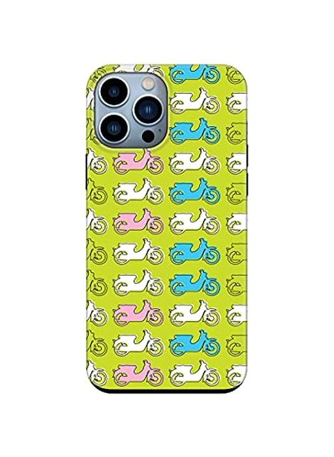 Tough Pro Series Case Compatible with Apple iPhone 13 Pro Max, Dual Layer hybrid PC + TPU Customized Mobile Cover Shield with TPU Protection in Matte Finish Print - Asian Scooter