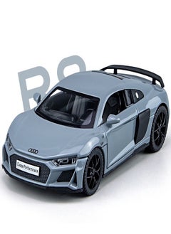 die cast 1:32 Compatible for Audi R8 Coupe Model Car Toy, Zinc Alloy Pull Back Toy car with Sound and Light for Kids & Adults (Gray)  - Image 1