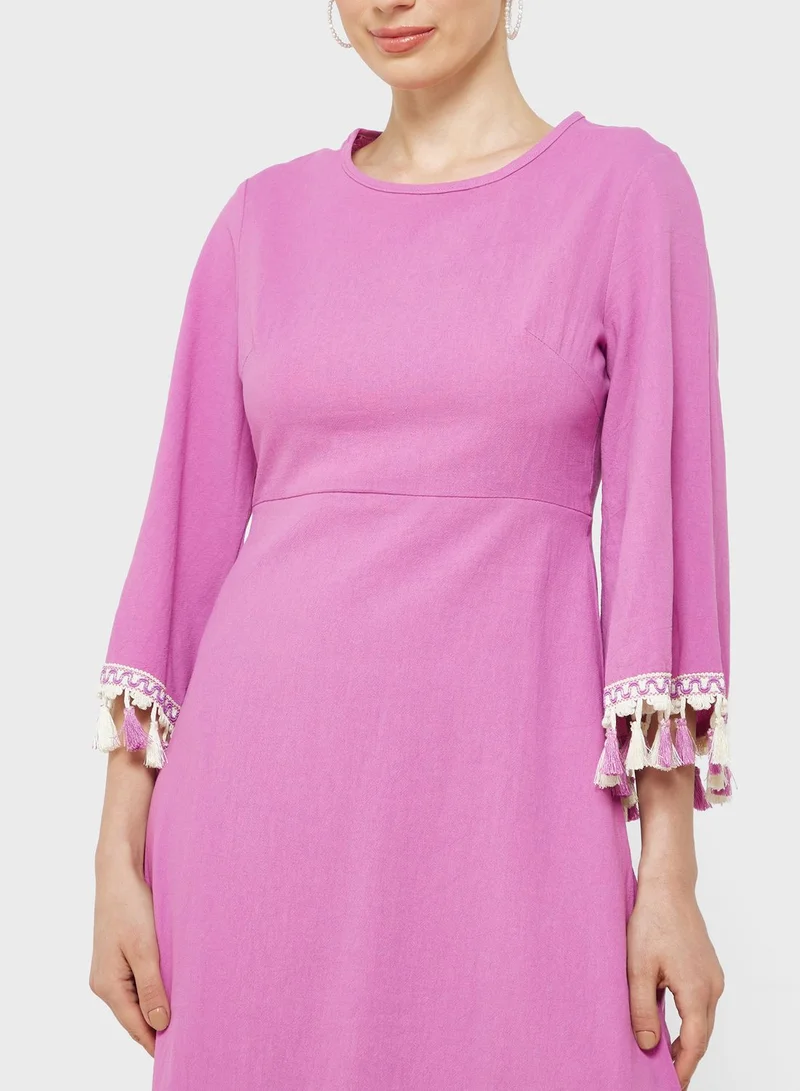 Khizana Tassel Trim Detail Dress