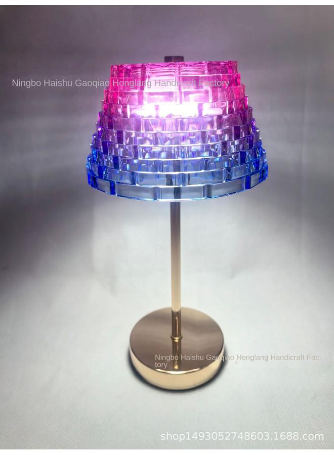 الأزرق جي دبليو مصباح كريستال فراشة معدني جديد ، مصباح طاولة زخرفي ، مصباح إكليرلي LED ، مشحون بجانب السرير ، ضوء الليل 1 - Image 1