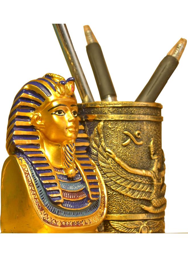Bluejw Ancient Egypt Pen Holder, Egyptian Pencil Holder King Pharaoh, Office Pen Cup Organizer for Desk, Pencil Cup Storage Containers - Image 4