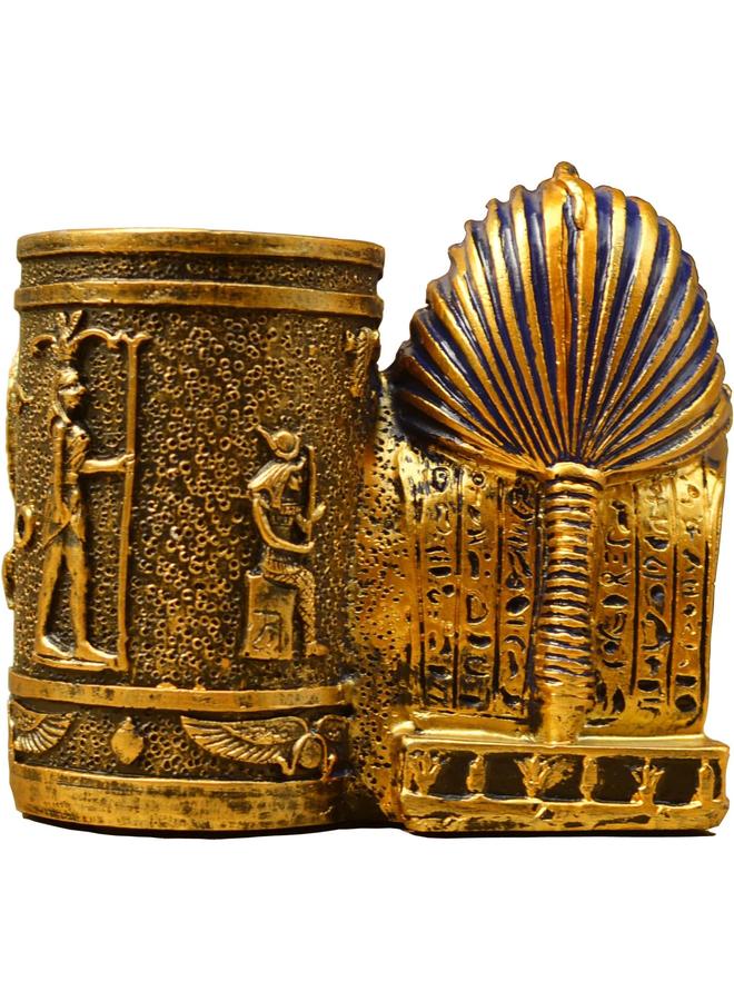 Bluejw Ancient Egypt Pen Holder, Egyptian Pencil Holder King Pharaoh, Office Pen Cup Organizer for Desk, Pencil Cup Storage Containers - Image 3