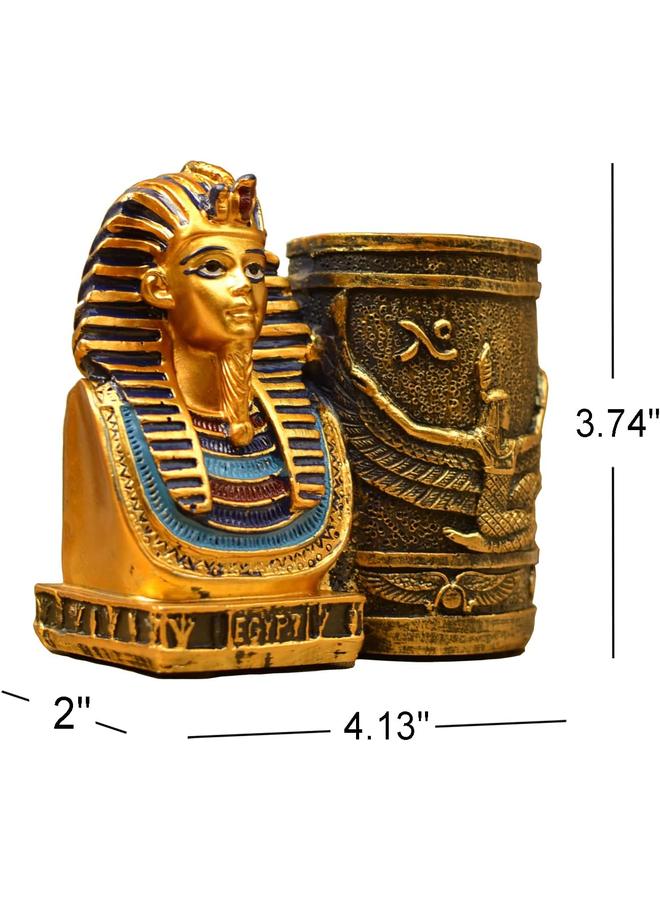 Bluejw Ancient Egypt Pen Holder, Egyptian Pencil Holder King Pharaoh, Office Pen Cup Organizer for Desk, Pencil Cup Storage Containers - Image 5