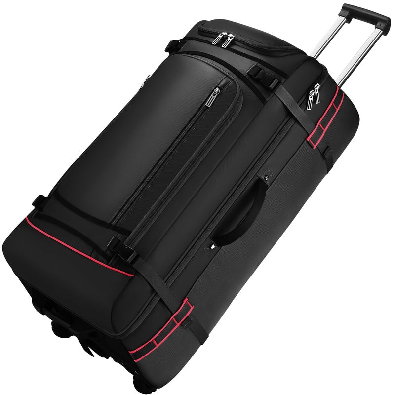 Heliar 100L Extra Large Rolling Duffel Bag with Wheels and Handle â€“ 33" Heavy-Duty 1600D PVC Checked Luggage for Business Travel and Menâ€™s Week-Long Trips, Foldable Base Design - Image 1
