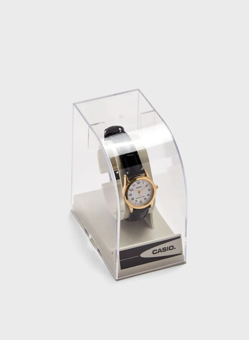 CASIO Leather Strap Analog Watch