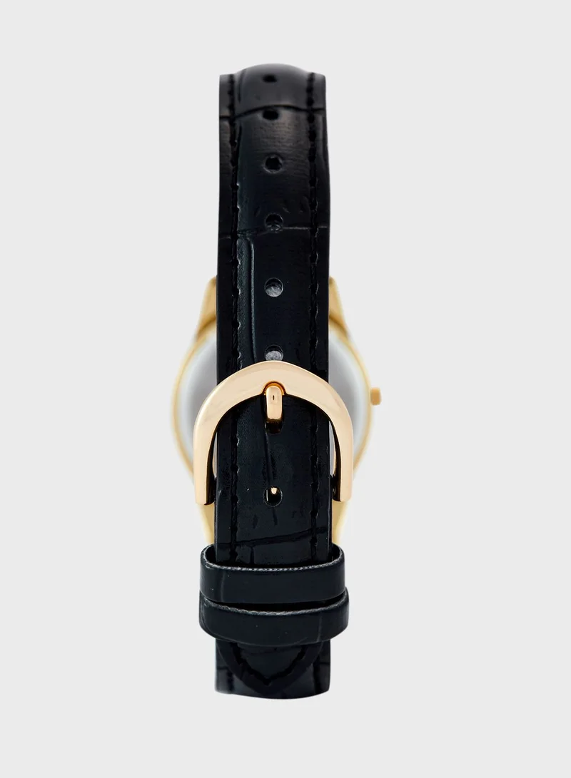 CASIO Leather Strap Analog Watch