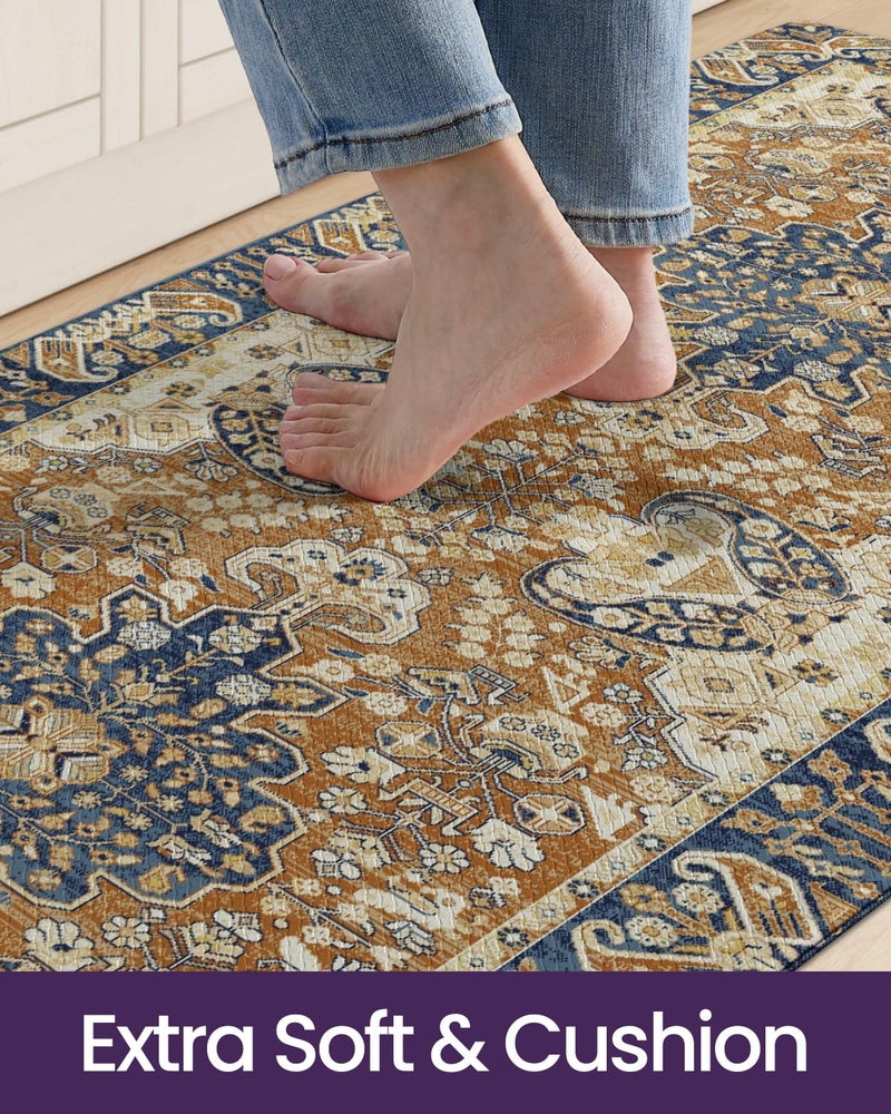 DEXI Kitchen Mats for Floor Cushioned, 23x86 Extra Large Long Runner Rug Non Slip, Waterproof Soft Comfort Standing Padded Anti Fatigue Decorative, Brown Beige - Image 5
