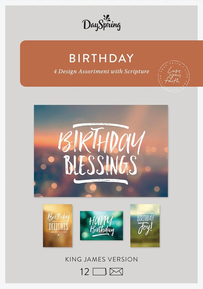 Dayspring Birthday  Simply Stated  12 Boxed Cards KJV 60937 - Image 1