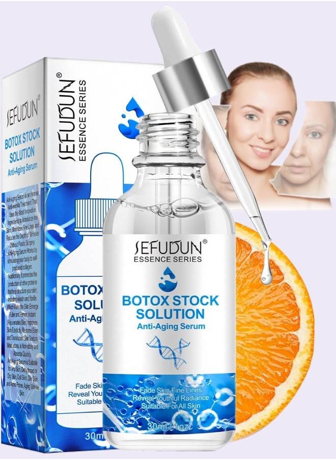 Sefudun - Botox Stock Solution Facial Serum Botox Stock Anti Aging Serum for Face Instant Face Tightening Botox Reduce Fine Lines Wrinkles Boost Skin Collagen Hydrate and Plump Skin Face Serum 30ml - Image 1