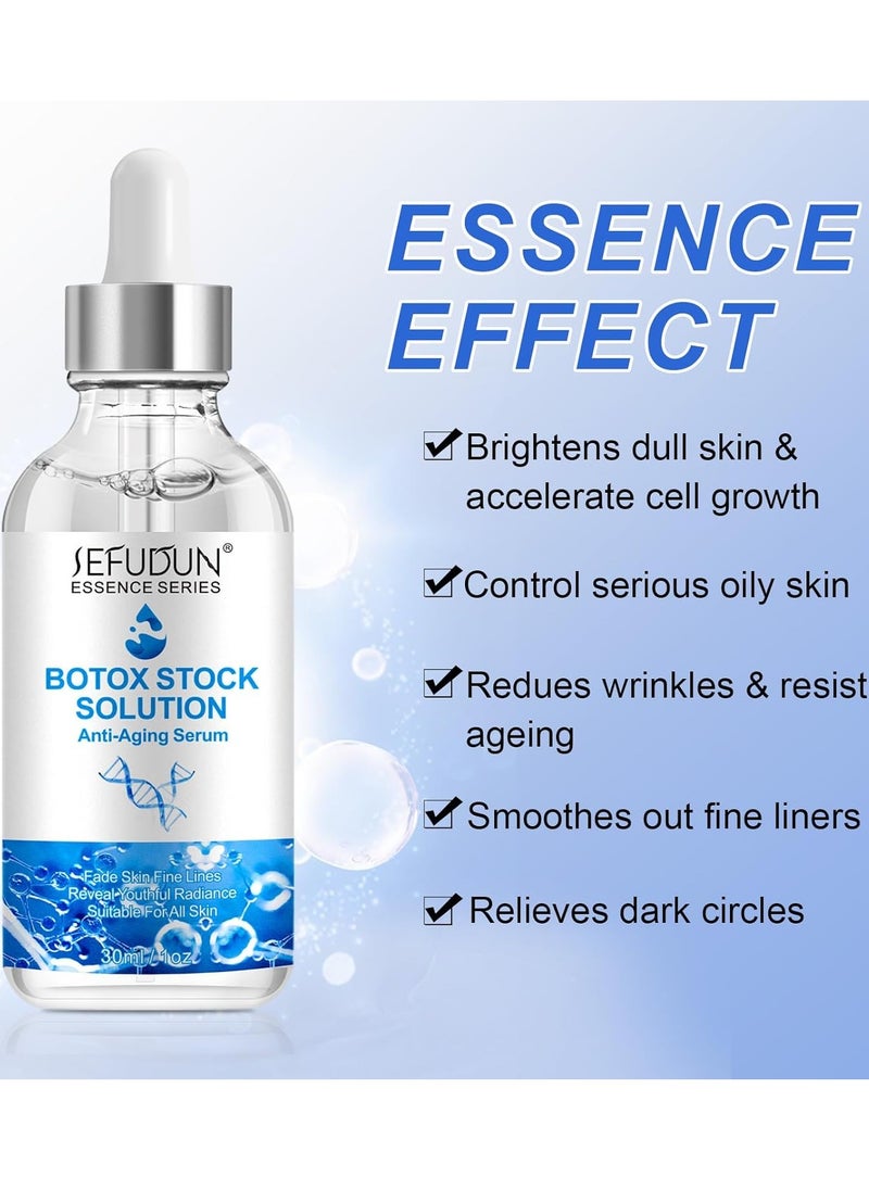 Sefudun - Botox Stock Solution Facial Serum Botox Stock Anti Aging Serum for Face Instant Face Tightening Botox Reduce Fine Lines Wrinkles Boost Skin Collagen Hydrate and Plump Skin Face Serum 30ml - Image 1