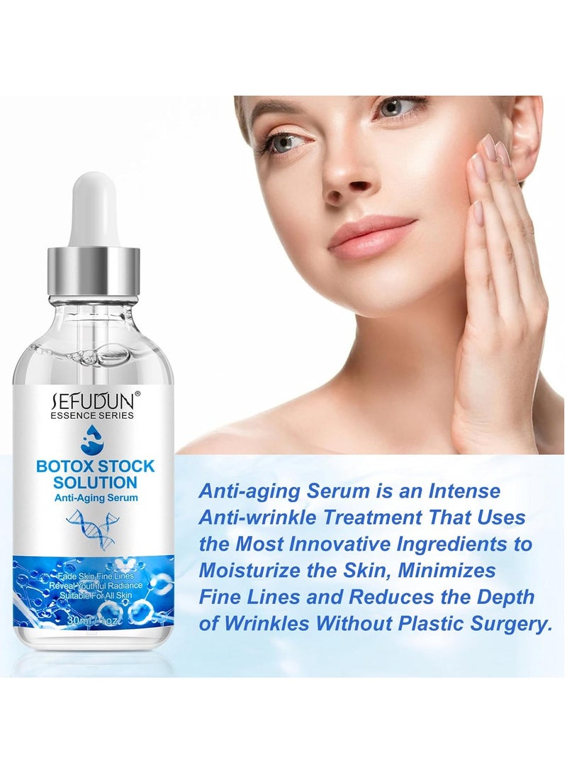 Sefudun - Botox Stock Solution Facial Serum Botox Stock Anti Aging Serum for Face Instant Face Tightening Botox Reduce Fine Lines Wrinkles Boost Skin Collagen Hydrate and Plump Skin Face Serum 30ml - Image 1