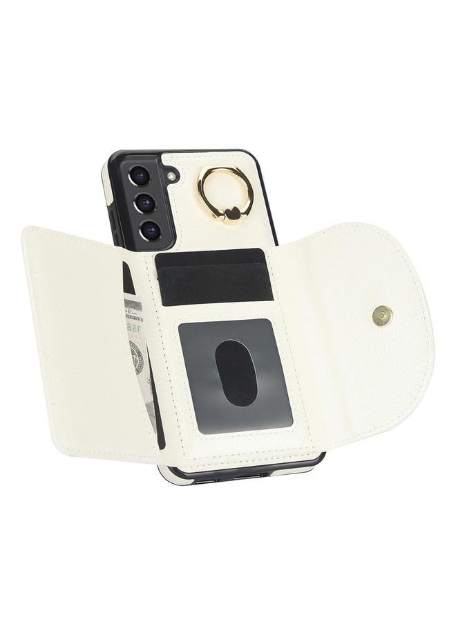 S-TOP Case For Samsung Galaxy S22+ 5G YM007 Ring Holder Card Bag Skin Feel Phone Case - Image 4