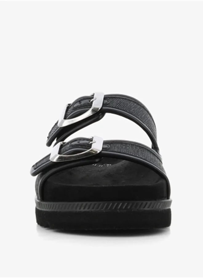 SJ Women's Buckle Detail Slip-On Sandals