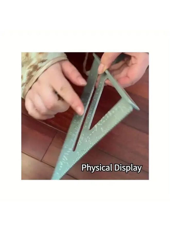 7 Inch Aluminum Alloy Triangle Ruler 45 Degree Angle Square Silvery Precision Markings - Image 4