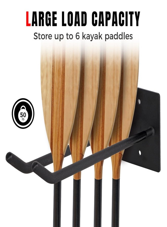 Lingvum Kayak Paddle Storage Rack Wall Mount, Garage Oars Holder Hold Up To 6 Paddles For Kayak, Sup Board, Canoe, Dragon Boat Paddles, With Non-Scratch Grip - Image 2