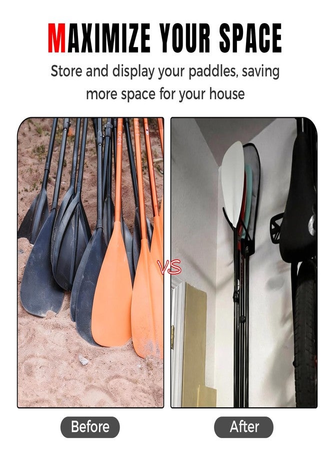 Lingvum Kayak Paddle Storage Rack Wall Mount, Garage Oars Holder Hold Up To 6 Paddles For Kayak, Sup Board, Canoe, Dragon Boat Paddles, With Non-Scratch Grip - Image 5