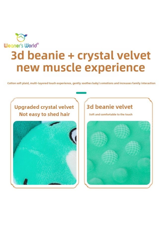 新款牙胶安抚巾婴儿可入口陪睡安抚玩偶宝宝睡觉睡眠神器手偶玩具-颜色:彩色牙胶大象安抚巾  - Image 4