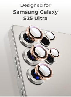 glassology Samsung Galaxy S25 Ultra Camera Lens Guard, Shatterproof, High Transparency, Case Friendly design, Premium Tempered Glass, Ensure durability and clarity. Gold  - Image 4