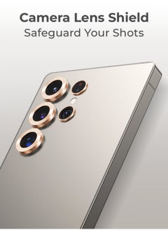 glassology Samsung Galaxy S25 Ultra Camera Lens Guard, Shatterproof, High Transparency, Case Friendly design, Premium Tempered Glass, Ensure durability and clarity. Gold  - Image 3