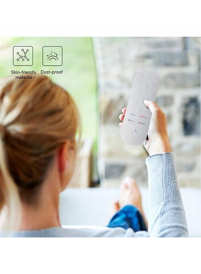 2 Pcs Remote Control Protective Cover Case Compatible for Sony PS5, Soft Silicone Overall Full Body Dustproof，Shock Absorption Washable Game Console Media Remote Control Case (White+Blue) - Image 3