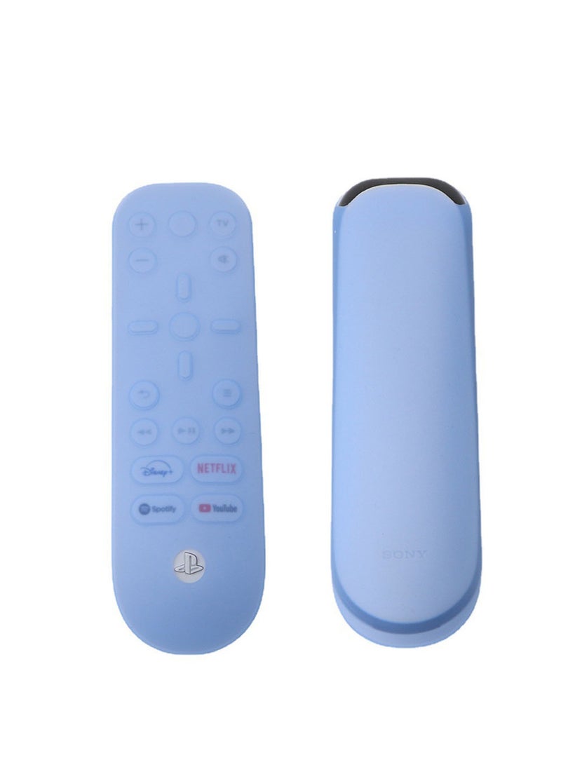 2 Pcs Remote Control Protective Cover Case Compatible for Sony PS5, Soft Silicone Overall Full Body Dustproof，Shock Absorption Washable Game Console Media Remote Control Case (White+Blue) - Image 4