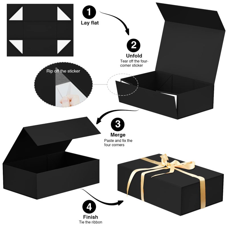 HavrePac Luxury Large Gift Box 13.8"x9"x4.3" Storage Box Ribbon Magnetic Closure for Luxury Packaging Box for Valentine's Day,Mother's Day, Birthdays, Bridal Gifts,Weddings - Image 3