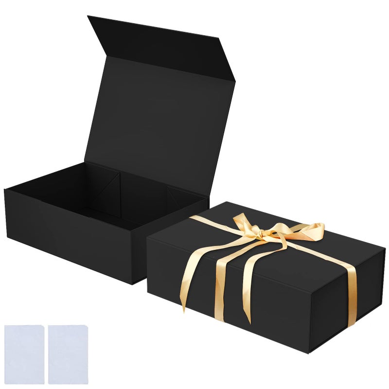 HavrePac Luxury Large Gift Box 13.8"x9"x4.3" Storage Box Ribbon Magnetic Closure for Luxury Packaging Box for Valentine's Day,Mother's Day, Birthdays, Bridal Gifts,Weddings - Image 2