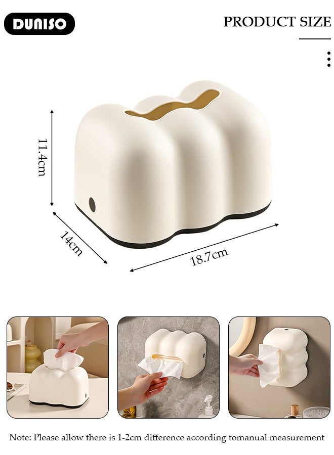DUNISO Tissue Box Cover, Modern Tissue Box, Decorative Paper Box, Napkin Holder, Tissue Box Dispenser Box for Facial Tissue, Napkins, Dryer Sheets, Facial Tissue Holder for Bathroom, Countertop, Kitchen, Bedroom Dresser and Office Room  - Image 2