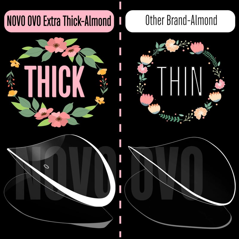 NOVO OVO Extra Thick Almond Nail Tips Press on Natural Curve, Medium Soak Off Soft Gel Fake Nail Extension, Full Cover Matte Cuticle False Nails for Acrylic French, Salon DIY x 14 Sizes 336 pcs - Image 2