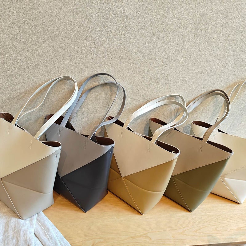 Tote Bag Women'S Foldable Geometric Bucket Bag Simple Handbag Shoulder Crossbody Bag Supply - Image 3