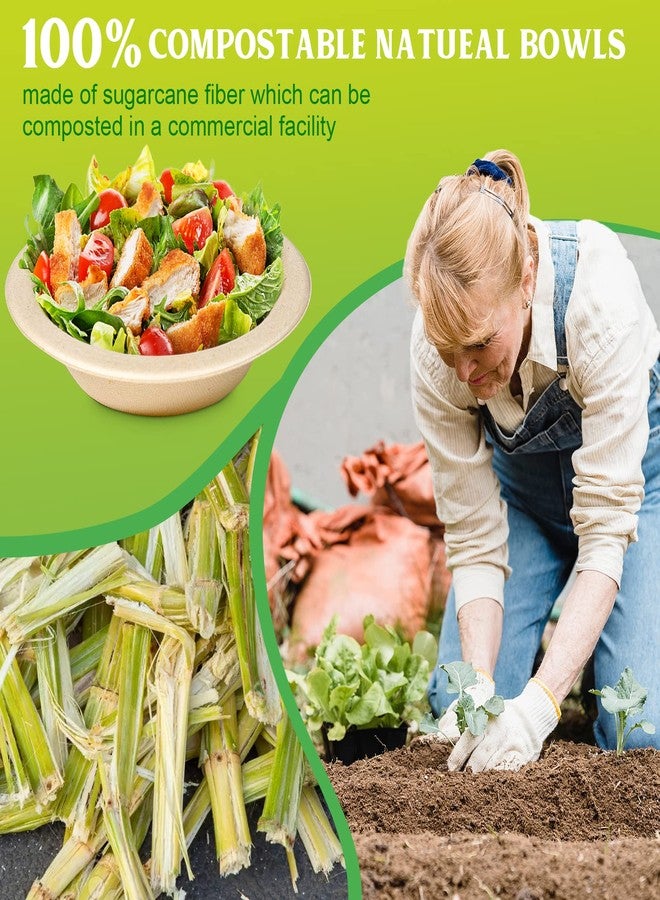 Greensight 16oz Paper Bowls - 200 Pack Disposable, Heavy Duty, Compostable & Biodegradable, Microwavable for Hot Soup, Salad, Ice Cream - Image 4