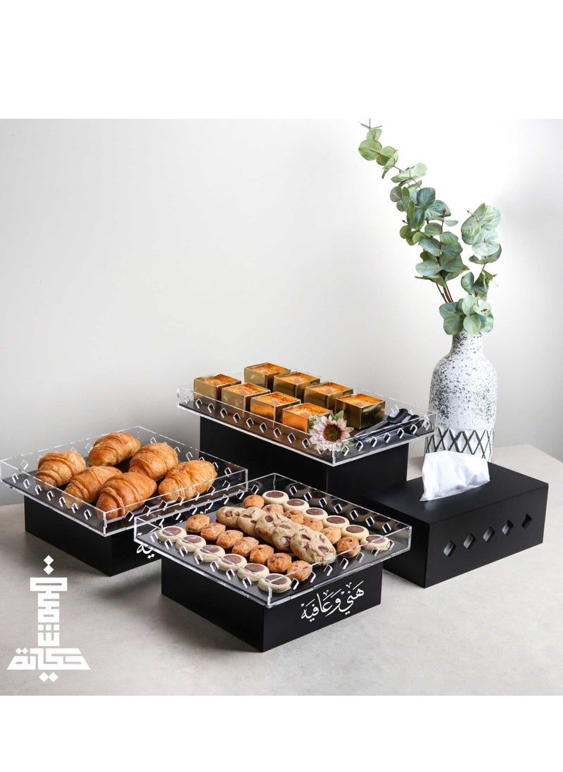 Story Of Candle - Black color buffet tables package It comes with an Arabic phrase Black 33x21x13 cm - Image 1