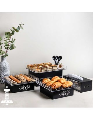 Black color buffet tables package It comes with an Arabic phrase Black 33x21x13 cm - pzsku/ZBBF0C62FAEE36DEE9F0CZ/45/_/1719309384/07b6e6b0-690d-47ef-bcfb-50e736bb09e9