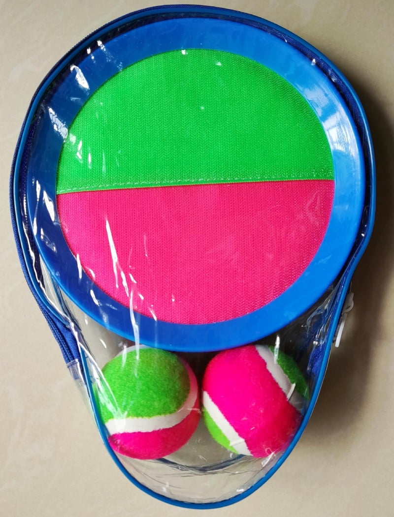 AppleRound Toss and Catch Velcro Ball Set (Hook and Loop), Kids Outdoor Games, Beach Toys, Backyard Sports, Paddle Ball Games (Pack of 2 Paddles and 2 Balls) - Image 5