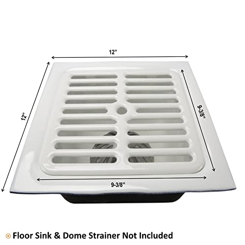 GSW Cast Iron Porcelain Floor Sink Top Grate with Ceramic Surface FS-TF, 9-⅜” x 9-⅜” x 1-¼” - Perfect for Restaurant, Bar, Buffet (Full Size) - Image 5
