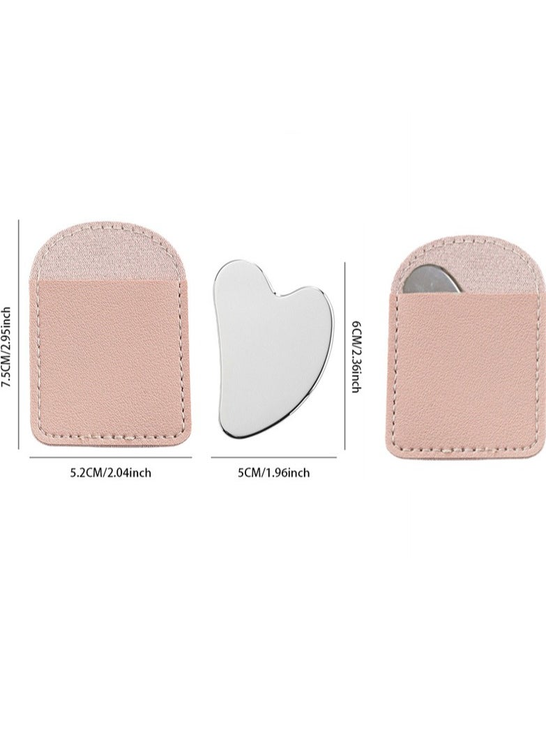 RTYY - Stainless Steel Gua Sha Facial Tools, Metal Guasha Scraping Massage Tool, Face Sculpting Tool，Lymphatic Drainage Massage Scraper for Face, Eyes, Neck, Body - Image 1